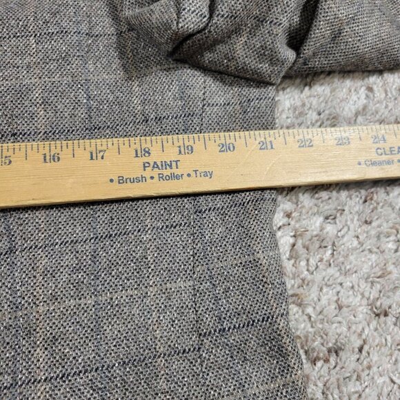 Hugo Boss Blazer Mens 40R Brown Wool Blend Plaid Lined Sports Coat Stain* - Picture 6 of 8